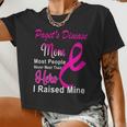 Pagets Disease Mom Most People Never Meet Their Hero I Raised Mine Pink Ribbon Pagets Disease Pagets Disease Awareness Women Cropped T-shirt