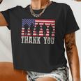 Patriotic American Flag Thank You For Men Women Kid Girl Boy Women Cropped T-shirt