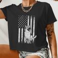 Patriotic German Shepherd American Flag Dog Lover V4 Women Cropped T-shirt