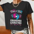 Pink Or Blue Grandma Loves You Gender Reveal Cool Women Cropped T-shirt