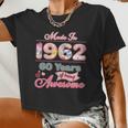 Pink Floral Made In 1962 60 Years Of Being Awesome Birthday Women Cropped T-shirt