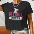 Pitbull Momma Pit Bull Terrier Dog Pibble Owner Mother's Day Women Cropped T-shirt