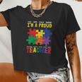 Im A Proud Teacher Students Autistic Autism Awareness Women Cropped T-shirt