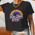 Retro Vintage Free Mom Hugs Rainbow Lgbtq Pride Tshirt Women Cropped T-shirt