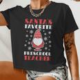 Santa's Favorite Preschool Teacher Women Cropped T-shirt