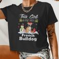 Snow Xmas This Girl Love Her French Bulldog Reindeer Women Cropped T-shirt