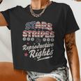 Stars Stripes Reproductive Rights Patriotic 4Th Of July Usa Flag Women Cropped T-shirt