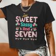 Sweet Sassy And Seven Birthday For Girls 7 Year Old Women Cropped T-shirt