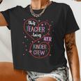 This Teacher Loves Her Kinder Crew Kindergarten Valentine Women Cropped T-shirt