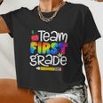 Team First Grade Tie Dye Back To School Women Cropped T-shirt