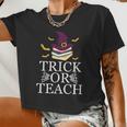 Trick Or Teach Halloween Women Cropped T-shirt