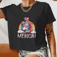 Unicorn 4Th Of July Merica Girl Rainbow Women Cropped T-shirt