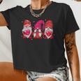 Valentine Gnomes Red Gnomes Holding Valentines Hearts Classic Women Women Cropped T-shirt