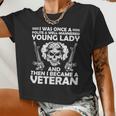 Veteran Veterans Day Well Mannered Girl Then Became A Veteran132 Navy Soldier Army Military Women Cropped T-shirt