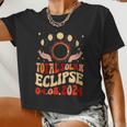 Vintage Total Solar Eclipse 2024 Usa April 8 2024 For Women Women Cropped T-shirt
