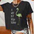 A Wee Bit Irish Today Green Flamingo St Pattys Day Women Cropped T-shirt