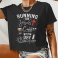 Women Running On Jesus Coffee And Women Cropped T-shirt