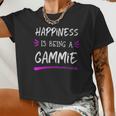 Womens Happiness Is Being A Gammie Mother's Day Women Cropped T-shirt