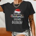 Womens Santa's Favorite Takeaway Delivery Cute Xmas Party Women Cropped T-shirt