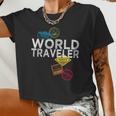World Traveler Passport Stamp For And Women Women Cropped T-shirt