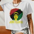 Black Queen Juneteenth Celebrate Freedom Tshirt Women Cropped T-shirt