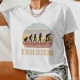 Cycling Evolution Vintage Retro Women Cropped T-shirt