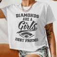 Diamonds Are A Girl's Friend Baseball Female Women Cropped T-shirt