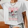 Frosty The Swoleman Snowman Workout Christmas Gym Women Cropped T-shirt