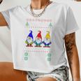 Lefse Making Team Nordic Christmas Tomte Gnome Xmas Women Women Cropped T-shirt