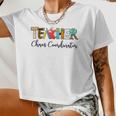 Teacher Apple Ruler Pencil Book Notebook Chaos Coordinator Women Cropped T-shirt