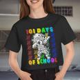 101 Days Of School Dalmatian Dog 100 Days Smarter Teacher Women Cropped T-shirt