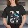 18 Year Old Cool 18Th Birthday Boy For Monster Truck Car Lovers Women Cropped T-shirt