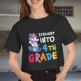 4Th Grade Unicorn Back To School First Day Of School Women Cropped T-shirt