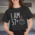 I Am 57 Plus 1 Middle Finger 58Th Women's Birthday Women Cropped T-shirt