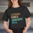 9Th Birthday 9 Year Old Legend Since January 2013 V3 Women Cropped T-shirt