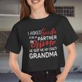 I Asked Santa For A Partner In Crime He Sent Me My Crazy Grandma Women Cropped T-shirt