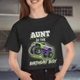 Aunt Of The Birthday Boy Monster Truck Birthday Women Cropped T-shirt