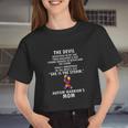 Autism Warriors Mom The Devil Whispered Your Daughter Is Not Strong Enough To Withstand The Storm I Whispered She Is The Storm Women Cropped T-shirt