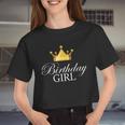 Birthday Girl Queen Crown Limited Edition Women Cropped T-shirt
