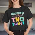 Brother Of The Two Sweet Donut Birthday Family Theme Girl Women Cropped T-shirt