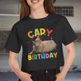 Capy Birthday Capybara Animals Boys Girls Birthday Women Cropped T-shirt