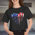 Chicken Chicken Chicken American Flag 4Th Of July Men Women Merica Usa V2 Women Cropped T-shirt