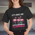 Christmas Flamingo Pink Flamingle Xmas V2 Women Cropped T-shirt