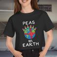 Christmas Peas On Earth World Peace Pea Tshirt Women Cropped T-shirt