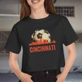 Cincinnati Soccer Queen City Skyline Futbol Fan Women Cropped T-shirt