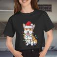 Corgi Santa Christmas Tree Lights Xmas Boys Men Corgmas Dog Tshirt Women Cropped T-shirt