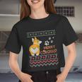 Corgi Ugly Christmas Cool Dog For Christmas Women Cropped T-shirt