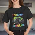 I Crushed 4Th Grade Monter Truck Back To School Women Cropped T-shirt