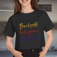 Cute Quote Cheer Backspots The Quarterback Of Cheerleading Women Cropped T-shirt