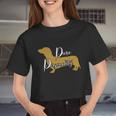Dachshund Mom Wiener Doxie Mom Cute Doxie Graphic Dog Lover Women Cropped T-shirt